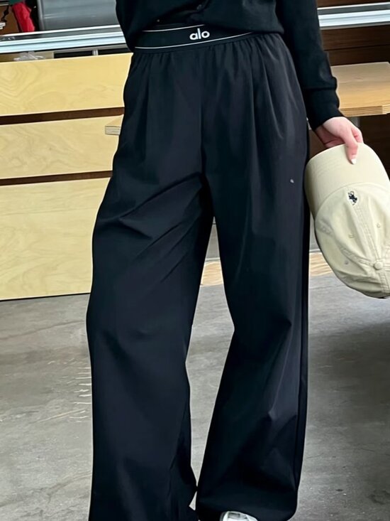 ALO Yoga Pants - 😍ALO Yoga Suit Up Trouser Black(Regular)🏆Wide-Leg Trousers/Lightweight/Chic